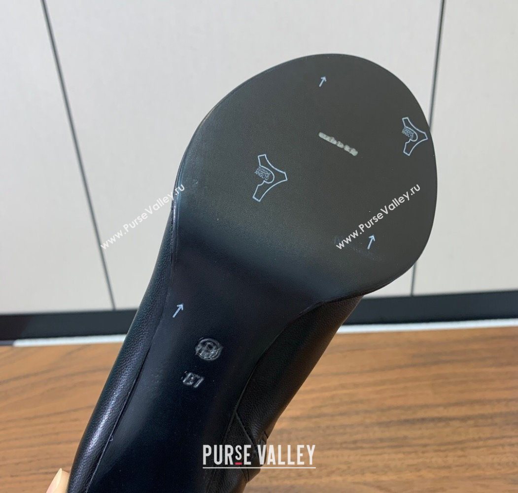 The Row Leather Heel Ankle Boots 8cm Black 2025 TR102803 (KL-251028078)