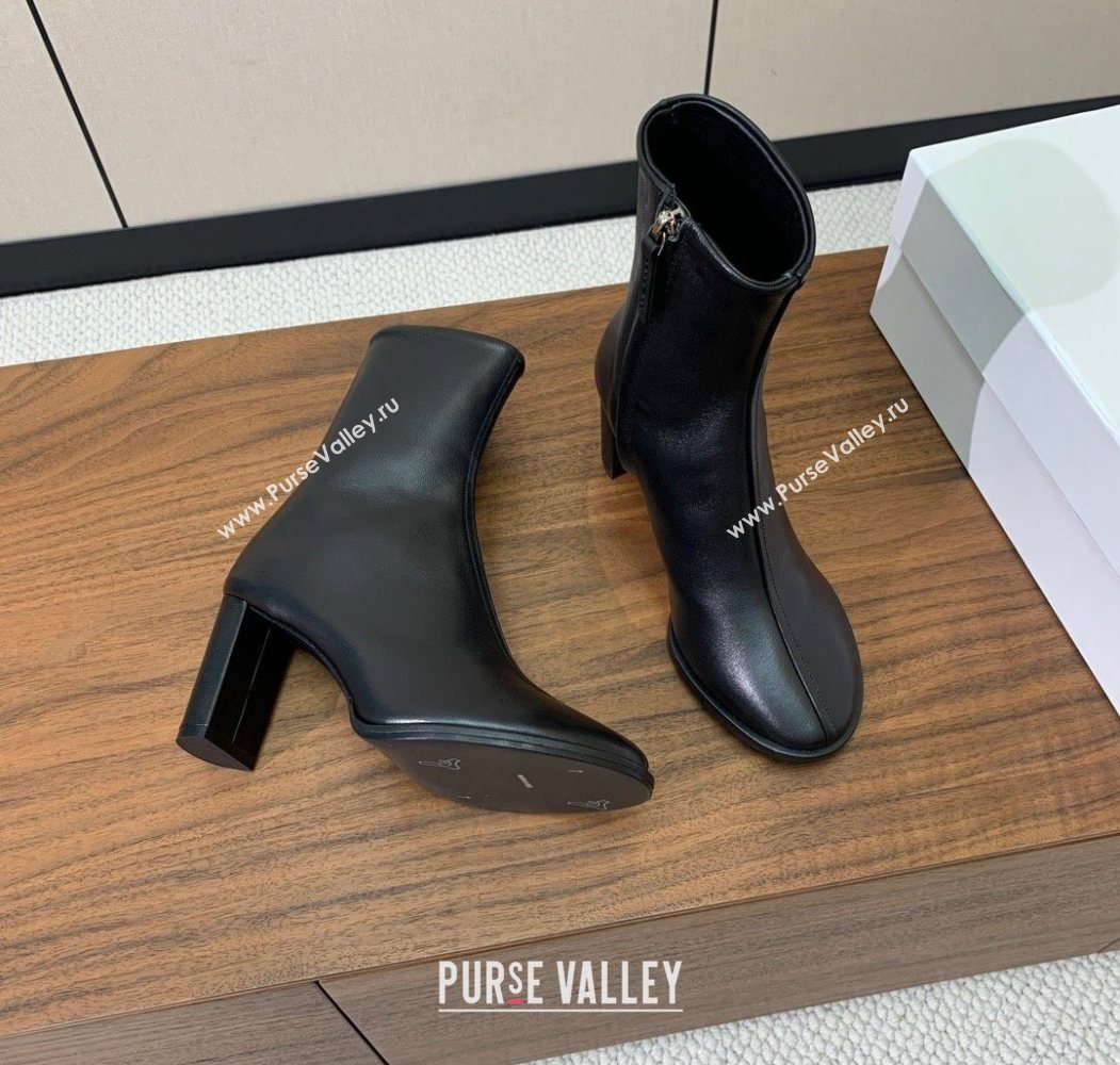 The Row Leather Heel Ankle Boots 8cm Black 2025 TR102803 (KL-251028078)