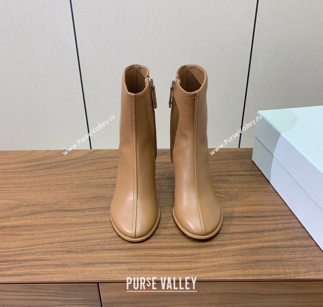 The Row Leather Heel Ankle Boots 8cm Brown 2025 TR102803 (KL-251028080)