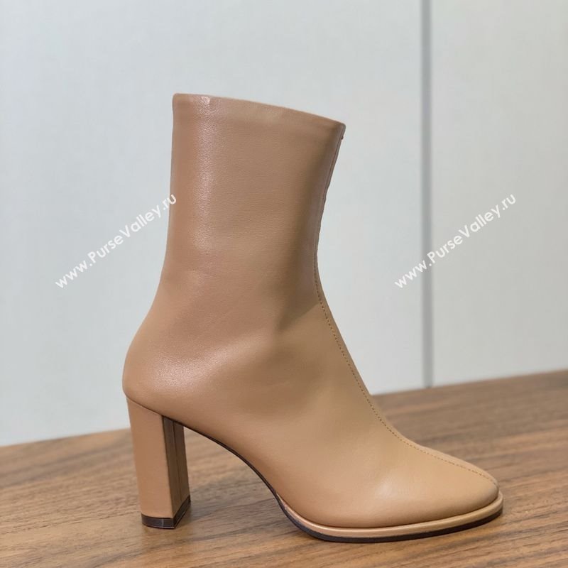 The Row Leather Heel Ankle Boots 8cm Brown 2025 TR102803 (KL-251028080)
