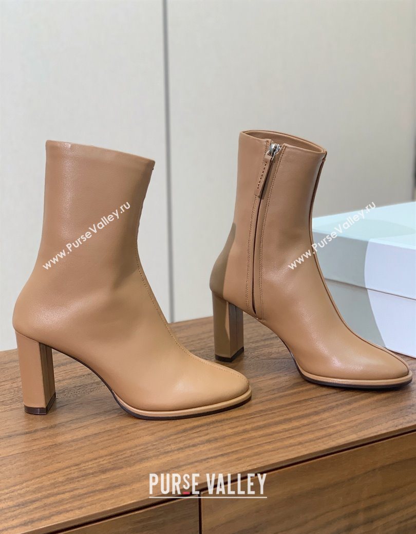 The Row Leather Heel Ankle Boots 8cm Brown 2025 TR102803 (KL-251028080)