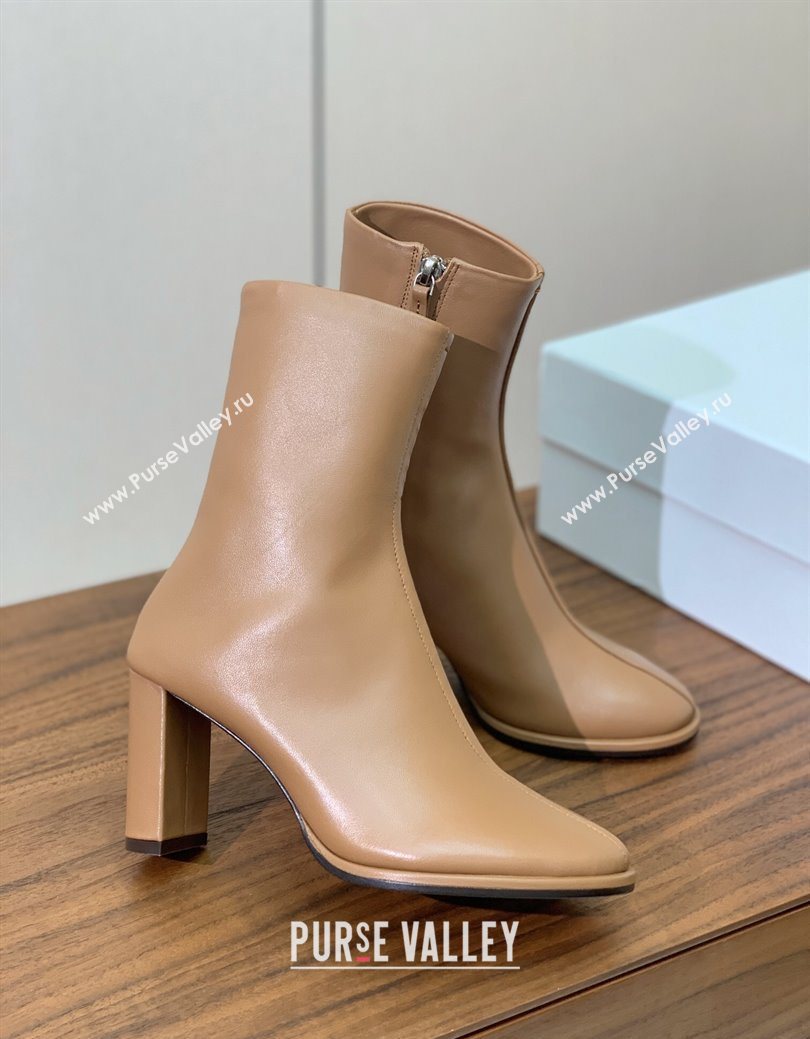 The Row Leather Heel Ankle Boots 8cm Brown 2025 TR102803 (KL-251028080)