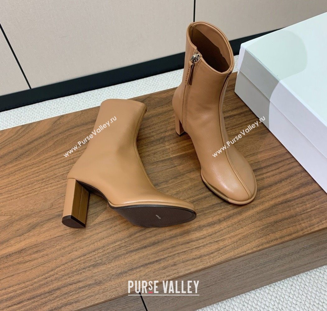 The Row Leather Heel Ankle Boots 8cm Brown 2025 TR102803 (KL-251028080)