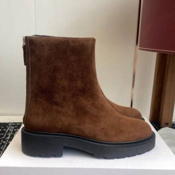 The Row Nobilis Fast Platform Ankle Boots 5cm in Suede Brown 2025 (KL-251028063)