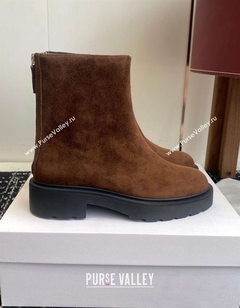 The Row Nobilis Fast Platform Ankle Boots 5cm in Suede Brown 2025 (KL-251028063)