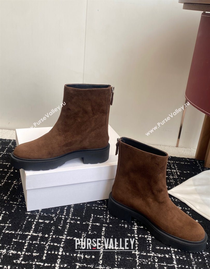 The Row Nobilis Fast Platform Ankle Boots 5cm in Suede Brown 2025 (KL-251028063)
