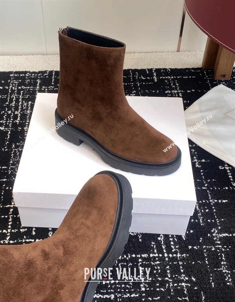 The Row Nobilis Fast Platform Ankle Boots 5cm in Suede Brown 2025 (KL-251028063)