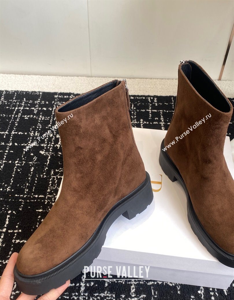 The Row Nobilis Fast Platform Ankle Boots 5cm in Suede Brown 2025 (KL-251028063)