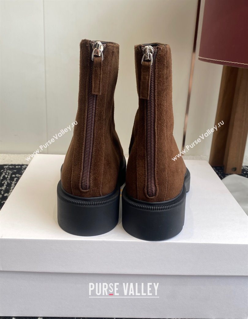 The Row Nobilis Fast Platform Ankle Boots 5cm in Suede Brown 2025 (KL-251028063)