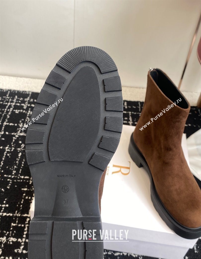 The Row Nobilis Fast Platform Ankle Boots 5cm in Suede Brown 2025 (KL-251028063)