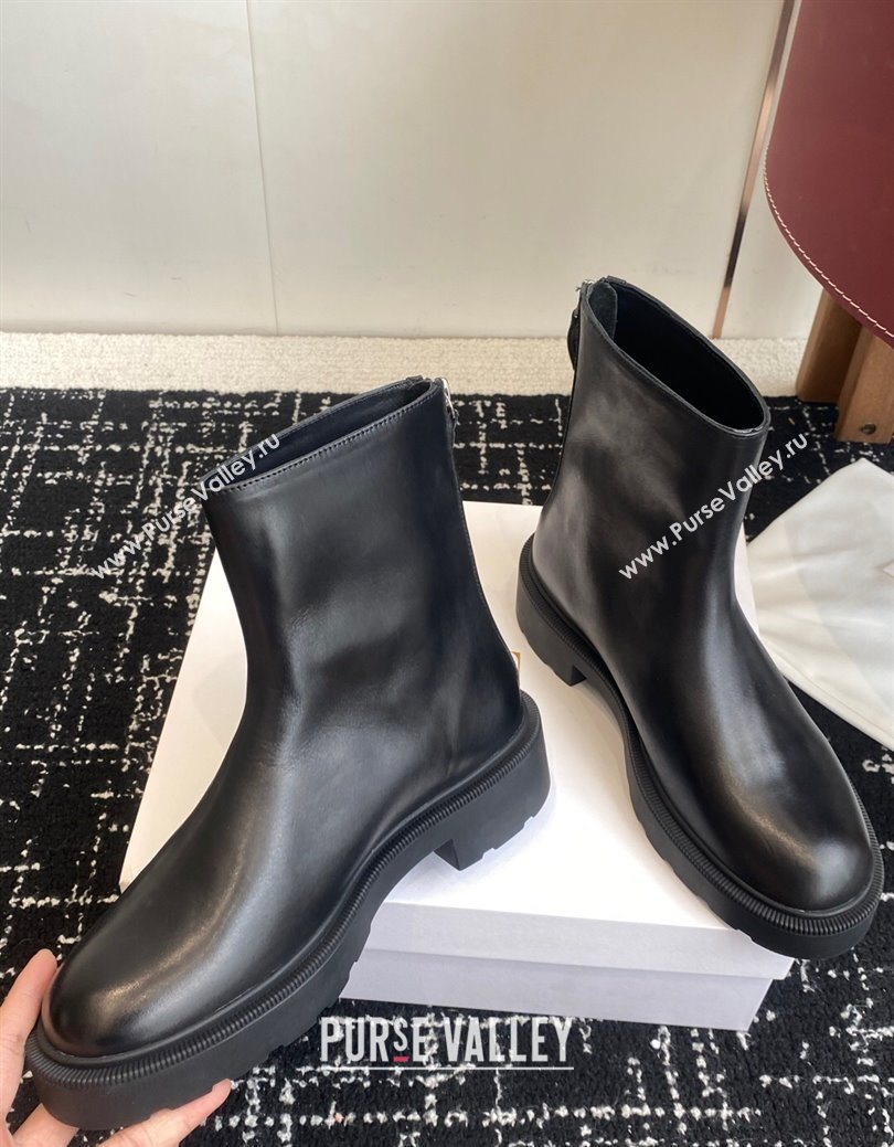 The Row Nobilis Fast Platform Ankle Boots 5cm in Leather Black 2025 (KL-251028064)