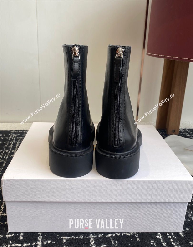 The Row Nobilis Fast Platform Ankle Boots 5cm in Leather Black 2025 (KL-251028064)