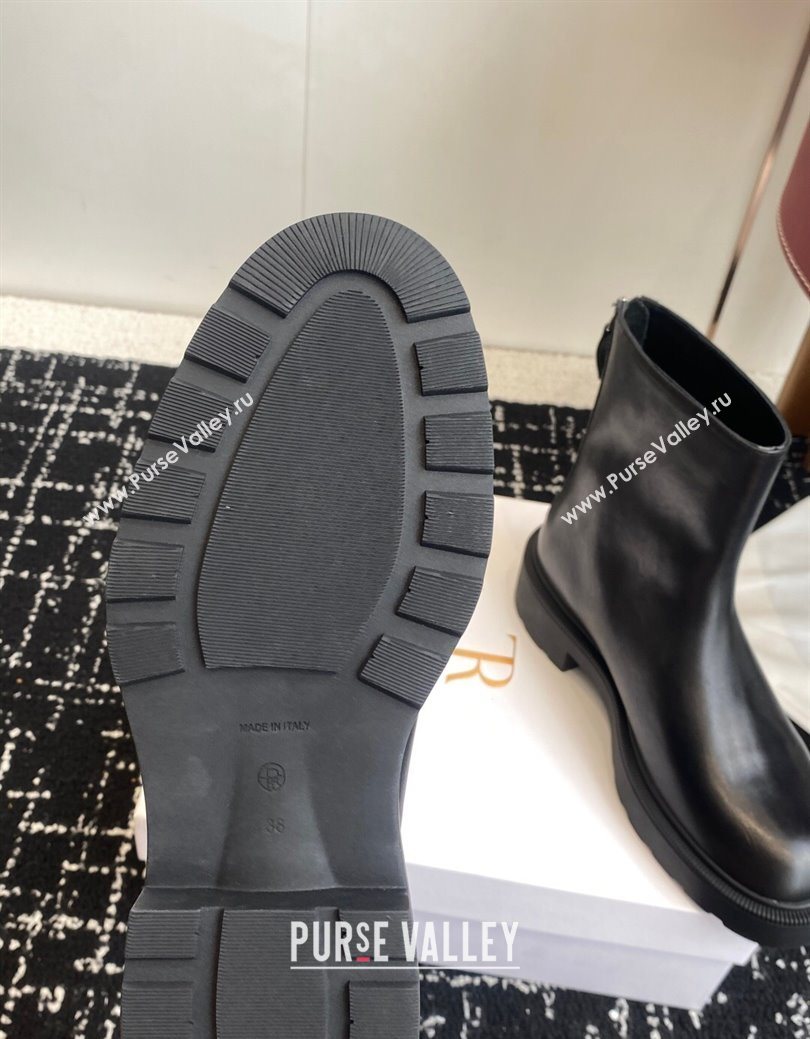 The Row Nobilis Fast Platform Ankle Boots 5cm in Leather Black 2025 (KL-251028064)