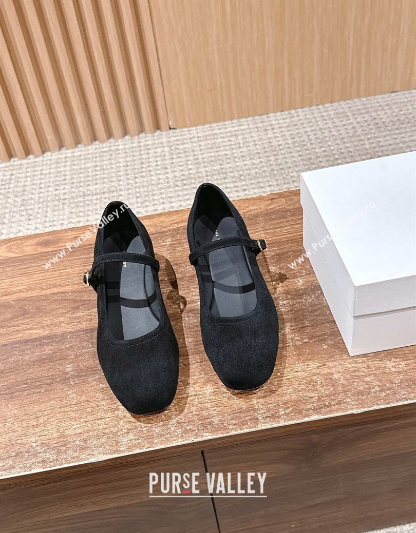 The Row Suede Mary Janes Pumps 3.5cm Black 2025 TR102804 (HQG-251028081)