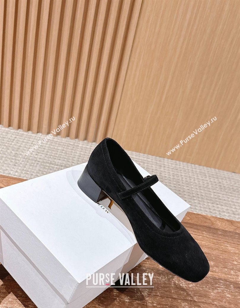 The Row Suede Mary Janes Pumps 3.5cm Black 2025 TR102804 (HQG-251028081)