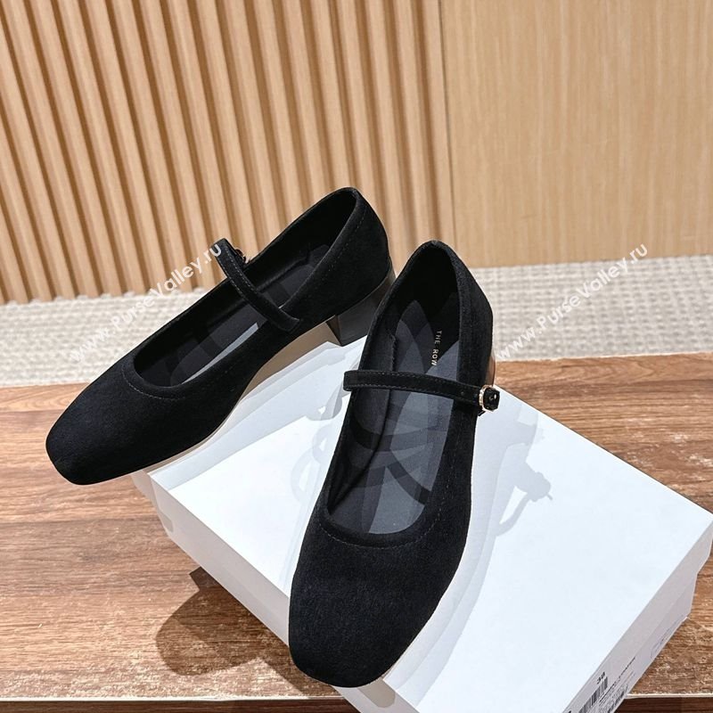The Row Suede Mary Janes Pumps 3.5cm Black 2025 TR102804 (HQG-251028081)