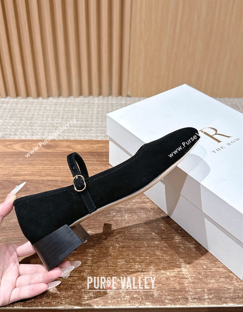 The Row Suede Mary Janes Pumps 3.5cm Black 2025 TR102804 (HQG-251028081)