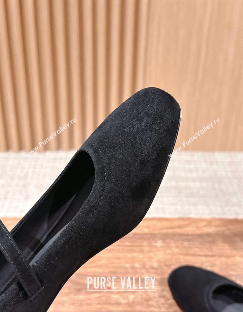 The Row Suede Mary Janes Pumps 3.5cm Black 2025 TR102804 (HQG-251028081)