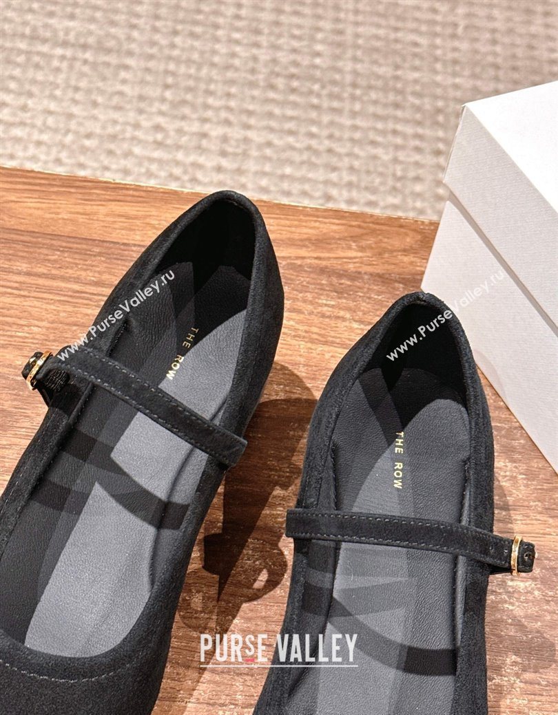 The Row Suede Mary Janes Pumps 3.5cm Black 2025 TR102804 (HQG-251028081)