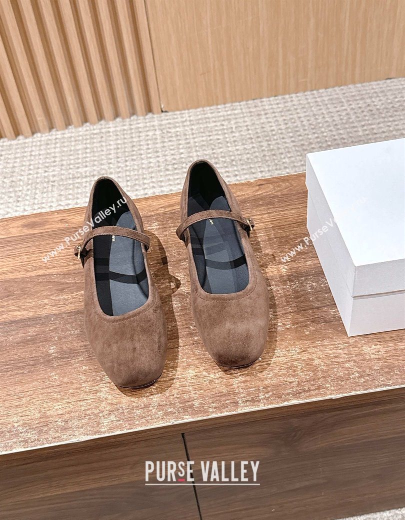 The Row Suede Mary Janes Pumps 3.5cm Brown 2025 TR102804 (HQG-251028082)