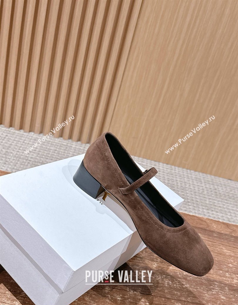 The Row Suede Mary Janes Pumps 3.5cm Brown 2025 TR102804 (HQG-251028082)