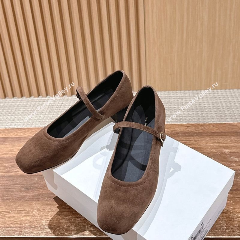 The Row Suede Mary Janes Pumps 3.5cm Brown 2025 TR102804 (HQG-251028082)