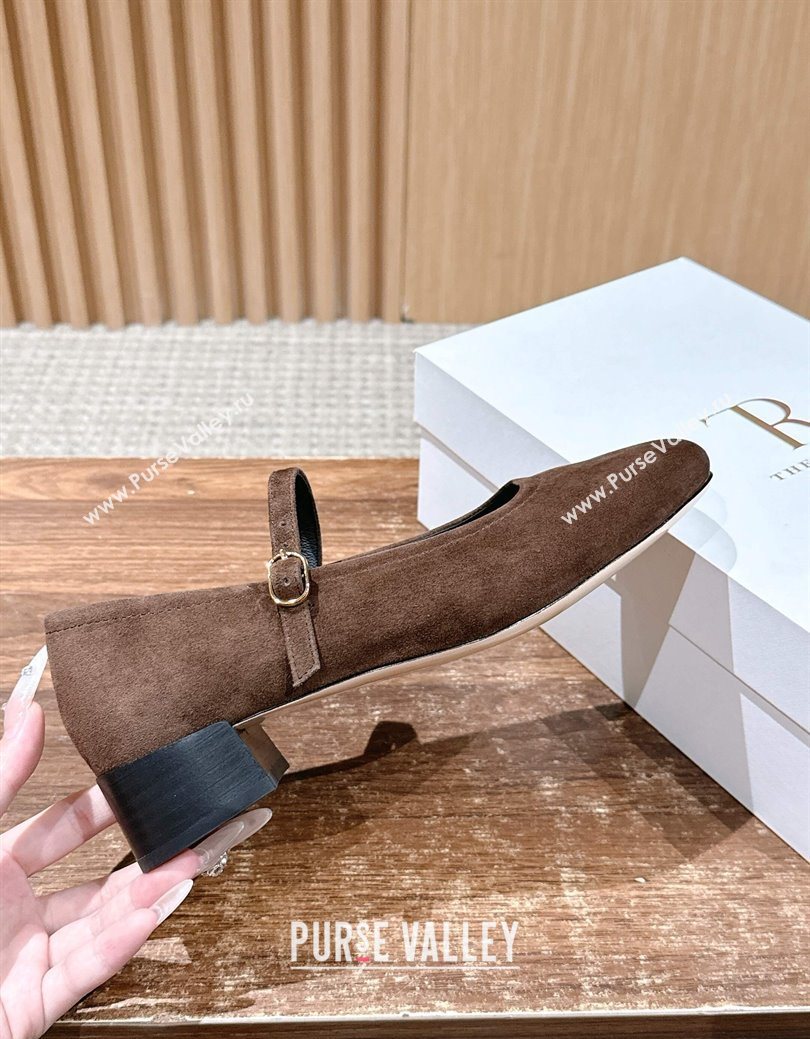 The Row Suede Mary Janes Pumps 3.5cm Brown 2025 TR102804 (HQG-251028082)