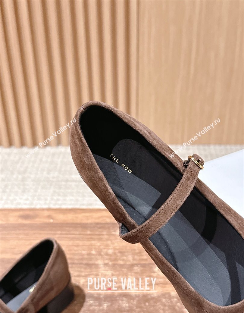 The Row Suede Mary Janes Pumps 3.5cm Brown 2025 TR102804 (HQG-251028082)