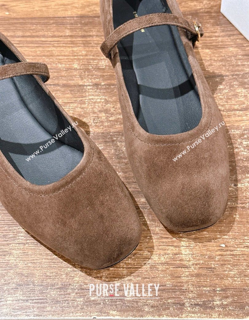 The Row Suede Mary Janes Pumps 3.5cm Brown 2025 TR102804 (HQG-251028082)