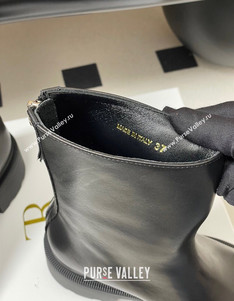 The Row Nobilis Fast Platform Ankle Boots 4cm in Leather Black 2025 (MD-251028061)