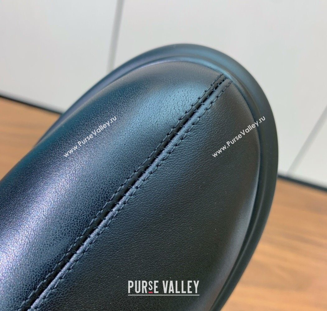 The Row Leather Platform Ankle Boots 5cm Black 2025 TR102802 (KL-251028070)