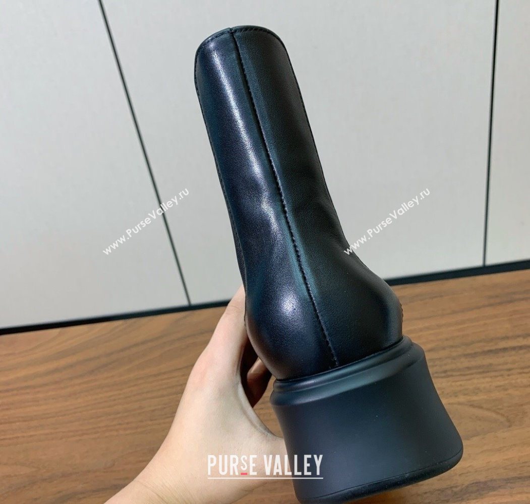 The Row Leather Platform Ankle Boots 5cm Black 2025 TR102802 (KL-251028070)