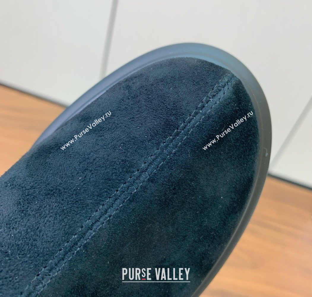 The Row Suede Platform Ankle Boots 5cm Black 2025 TR102802 (KL-251028071)