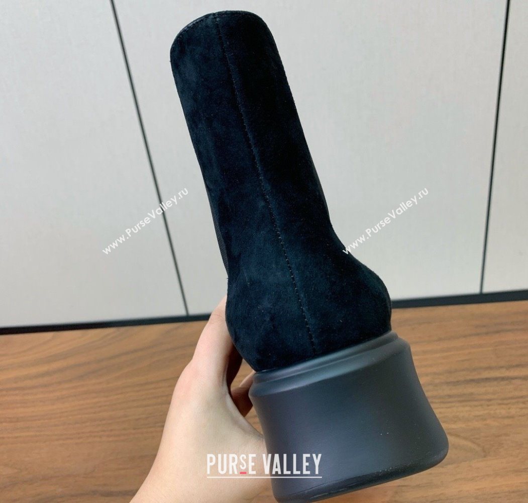 The Row Suede Platform Ankle Boots 5cm Black 2025 TR102802 (KL-251028071)