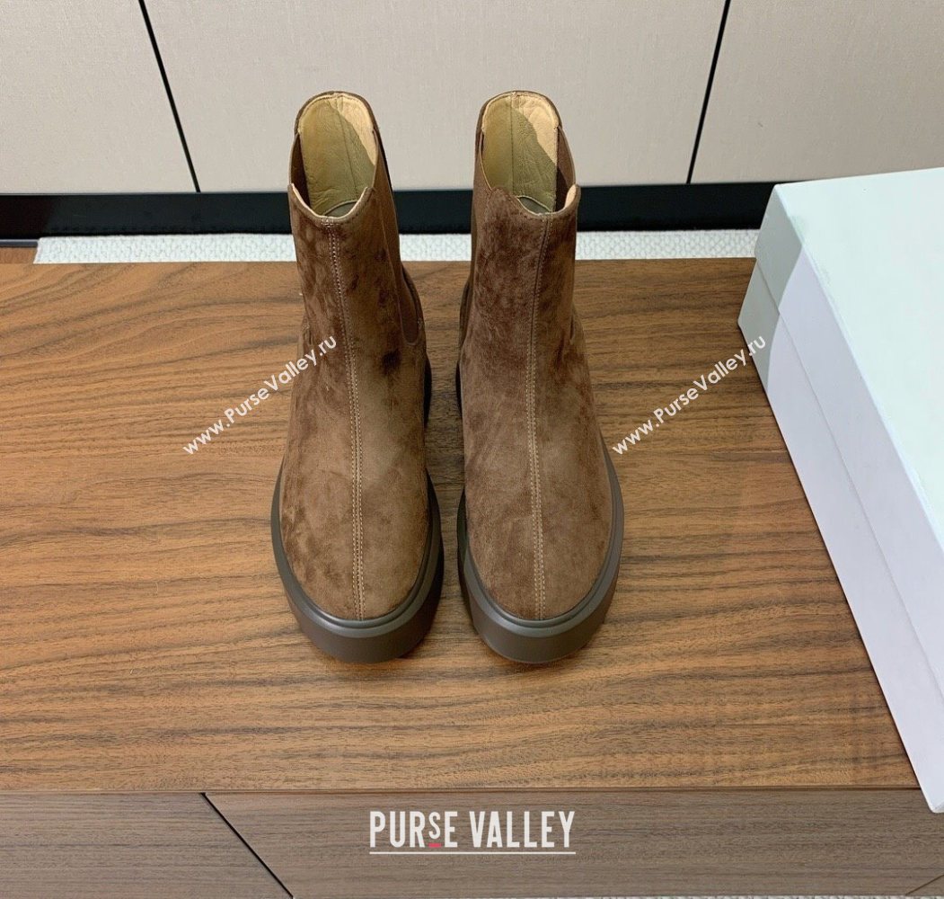 The Row Suede Platform Ankle Boots 5cm Brown2 2025 TR102802 (KL-251028072)