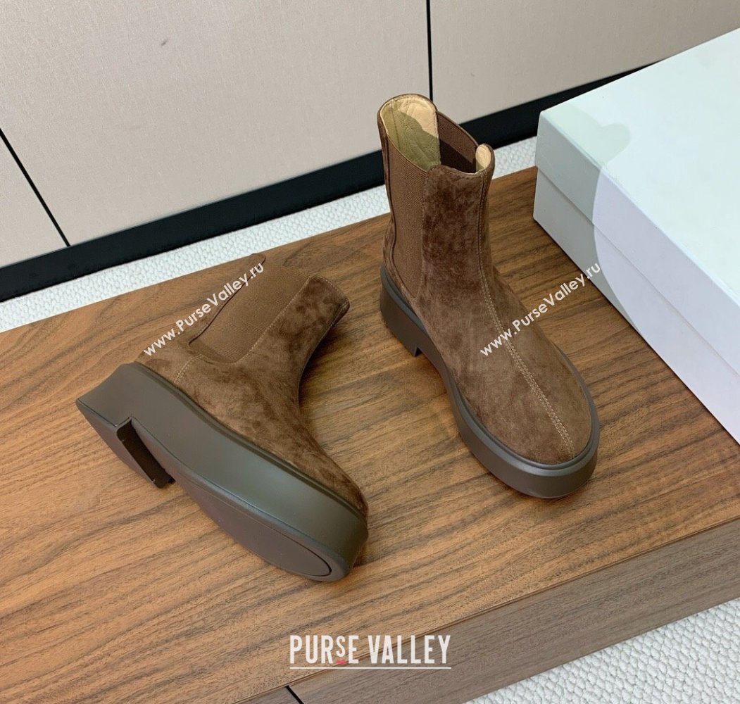 The Row Suede Platform Ankle Boots 5cm Brown2 2025 TR102802 (KL-251028072)