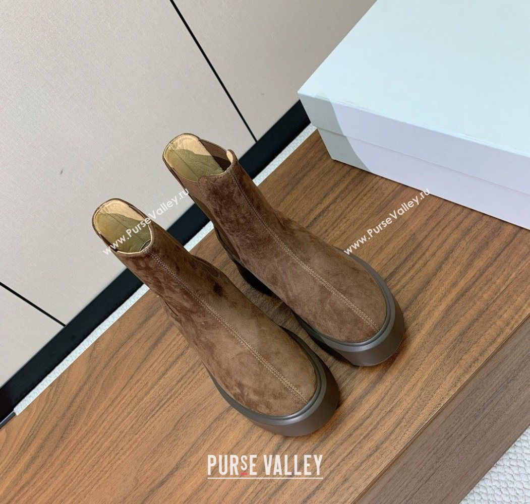 The Row Suede Platform Ankle Boots 5cm Brown2 2025 TR102802 (KL-251028072)