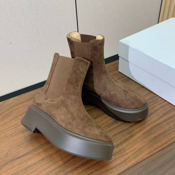 The Row Suede Platform Ankle Boots 5cm Brown2 2025 TR102802 (KL-251028072)