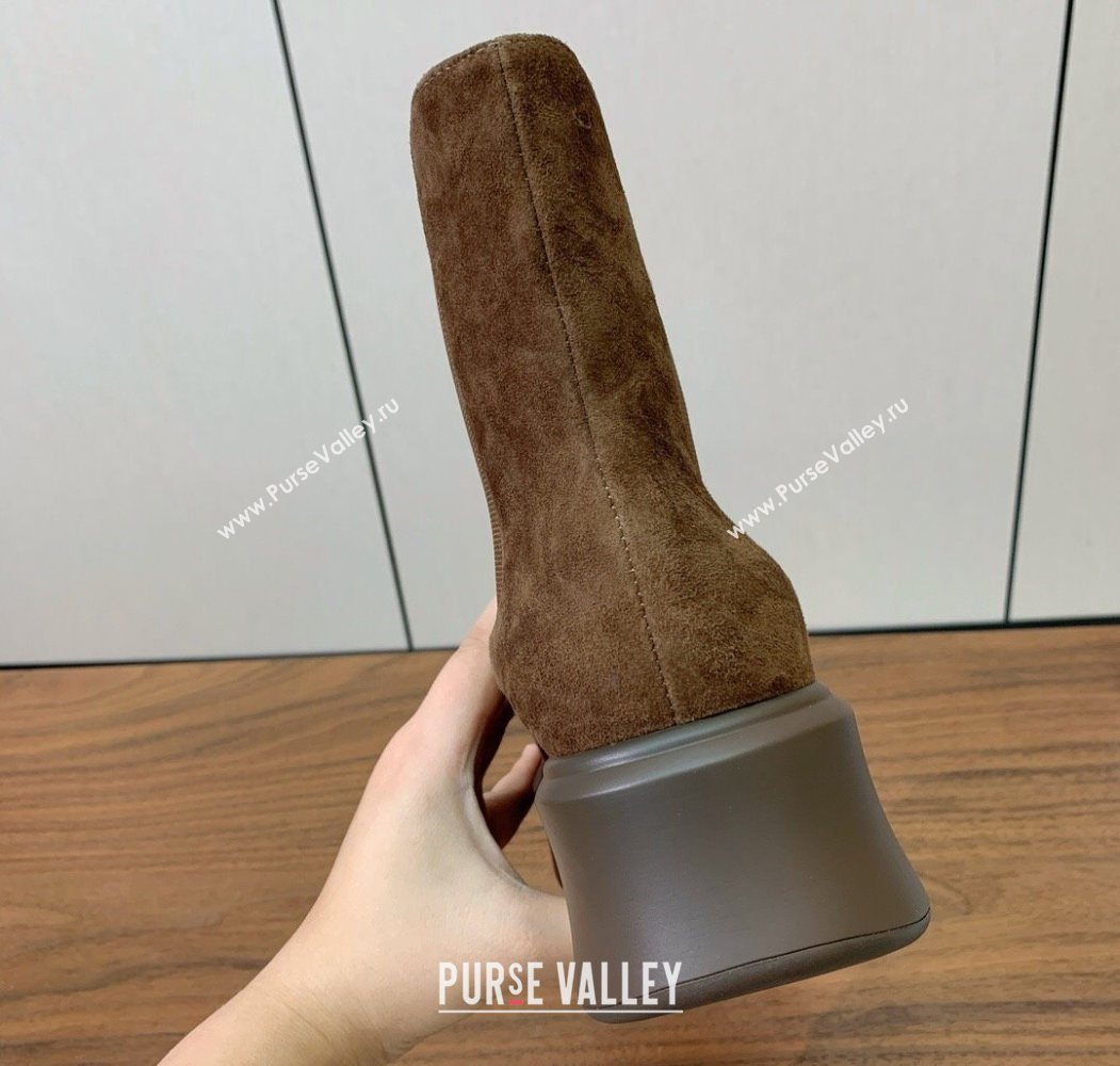 The Row Suede Platform Ankle Boots 5cm Brown2 2025 TR102802 (KL-251028072)