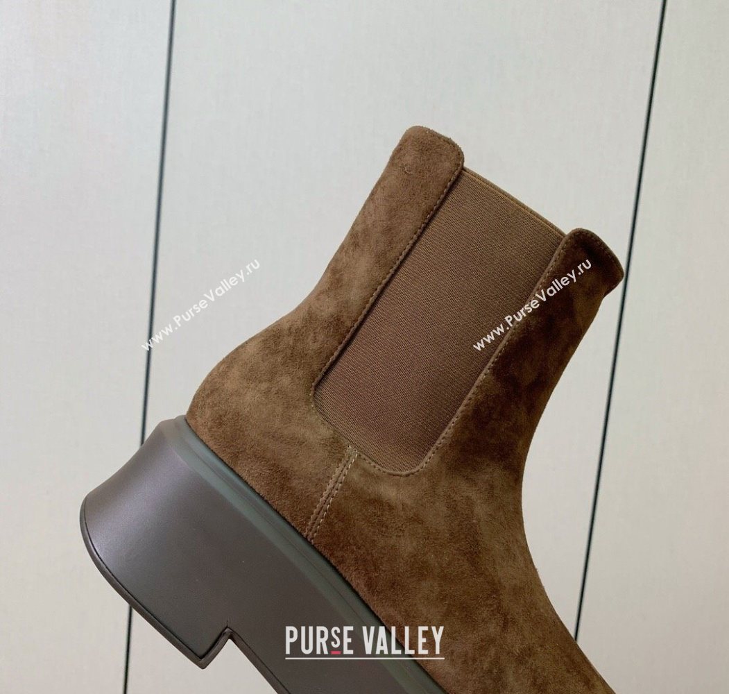 The Row Suede Platform Ankle Boots 5cm Brown2 2025 TR102802 (KL-251028072)