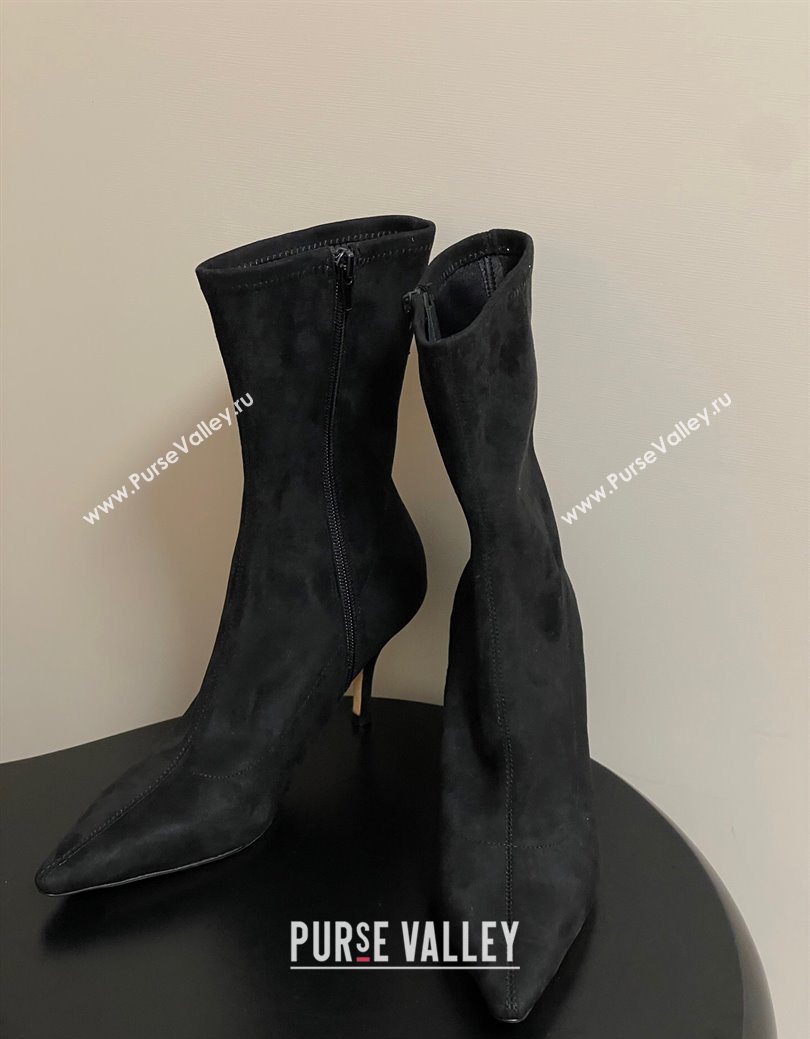 The Row Liisa Kitten Ankle Boot 8.5cm in Suede Black 2025 (MD-251028054)