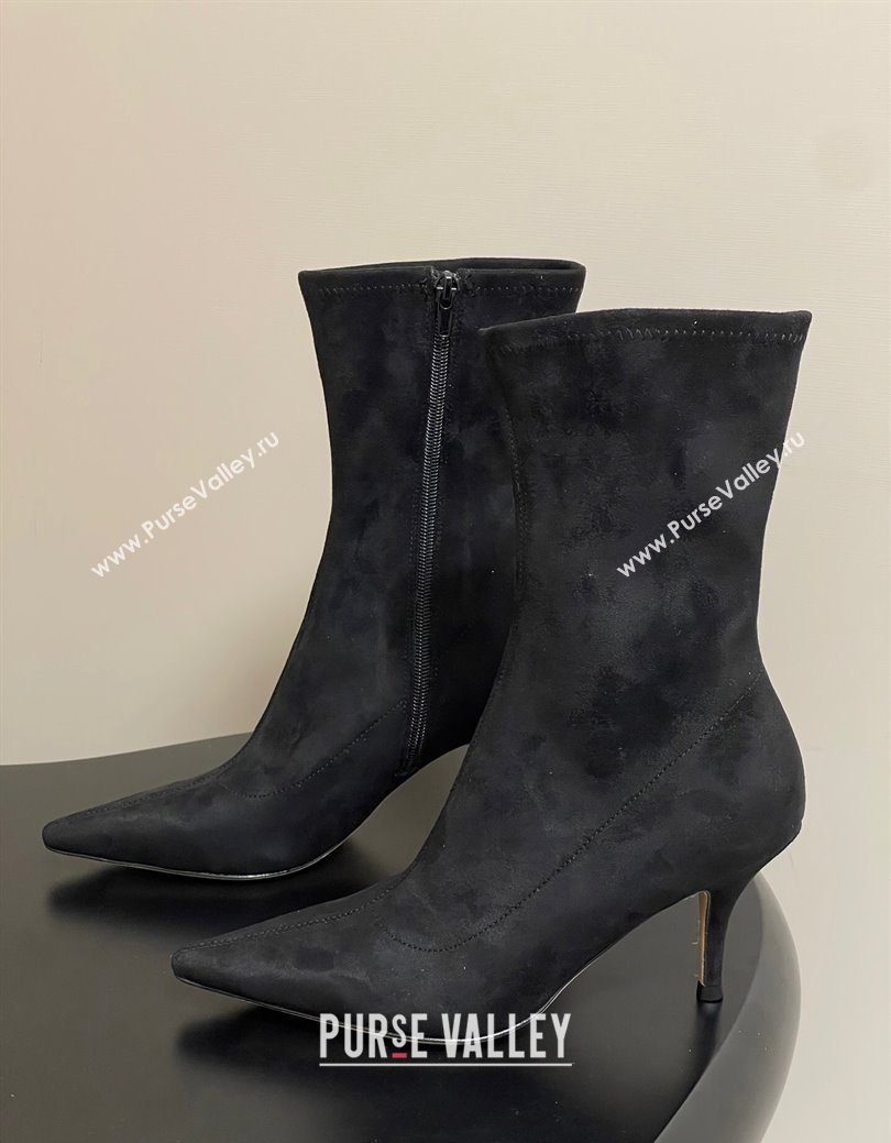 The Row Liisa Kitten Ankle Boot 8.5cm in Suede Black 2025 (MD-251028054)