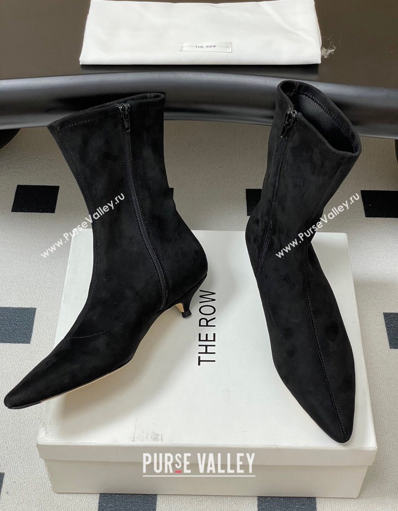 The Row Liisa Kitten Ankle Boot 3cm in Suede 2025 (MD-251028052)