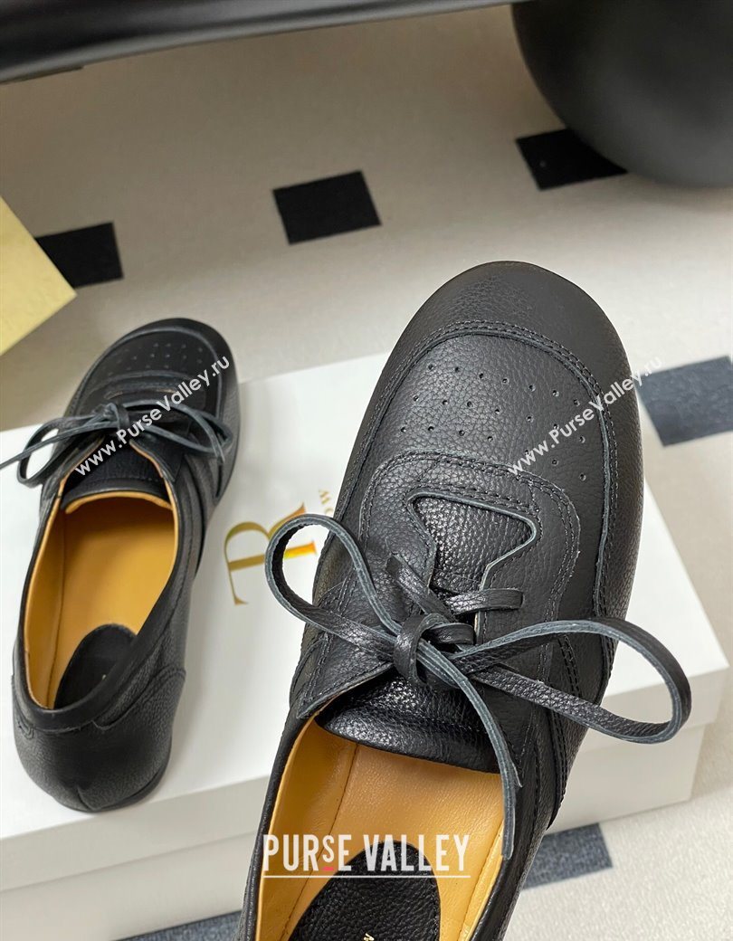 The Row Leather Laced-up Sneakers Black 2025 TR120802 (MD-251208077)