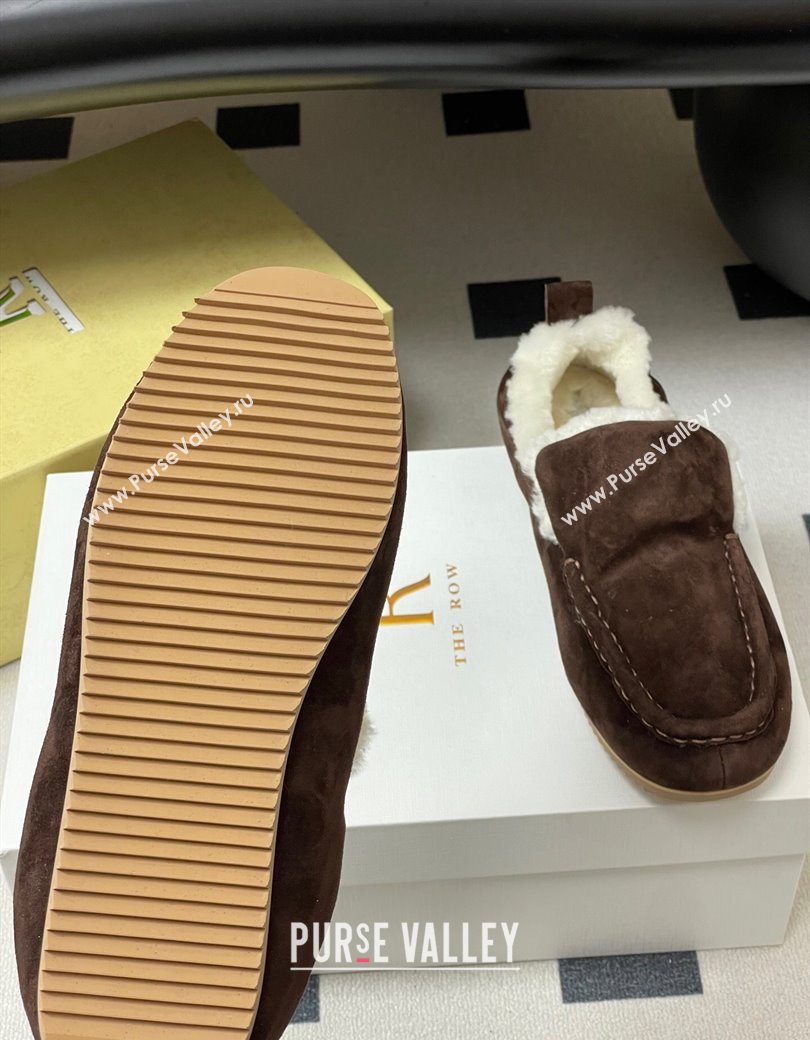 The Row Suede and Wool Flat Loafers Brown 2025 TR120804 (MD-251208084)