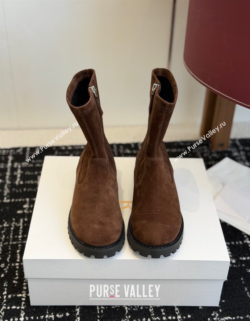The Row Suede Flat Ankle Boots Brown 2025 TR120809 (KL-251208098)