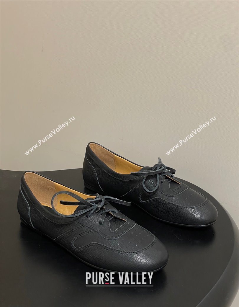 The Row Leather Laced-up Sneakers Black 2025 TR120802 (MD-251208077)