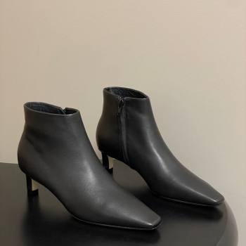 The Row Carla Leather Heel Ankle Boots 4cm Black 2025 TR120811 (MD-251208102)
