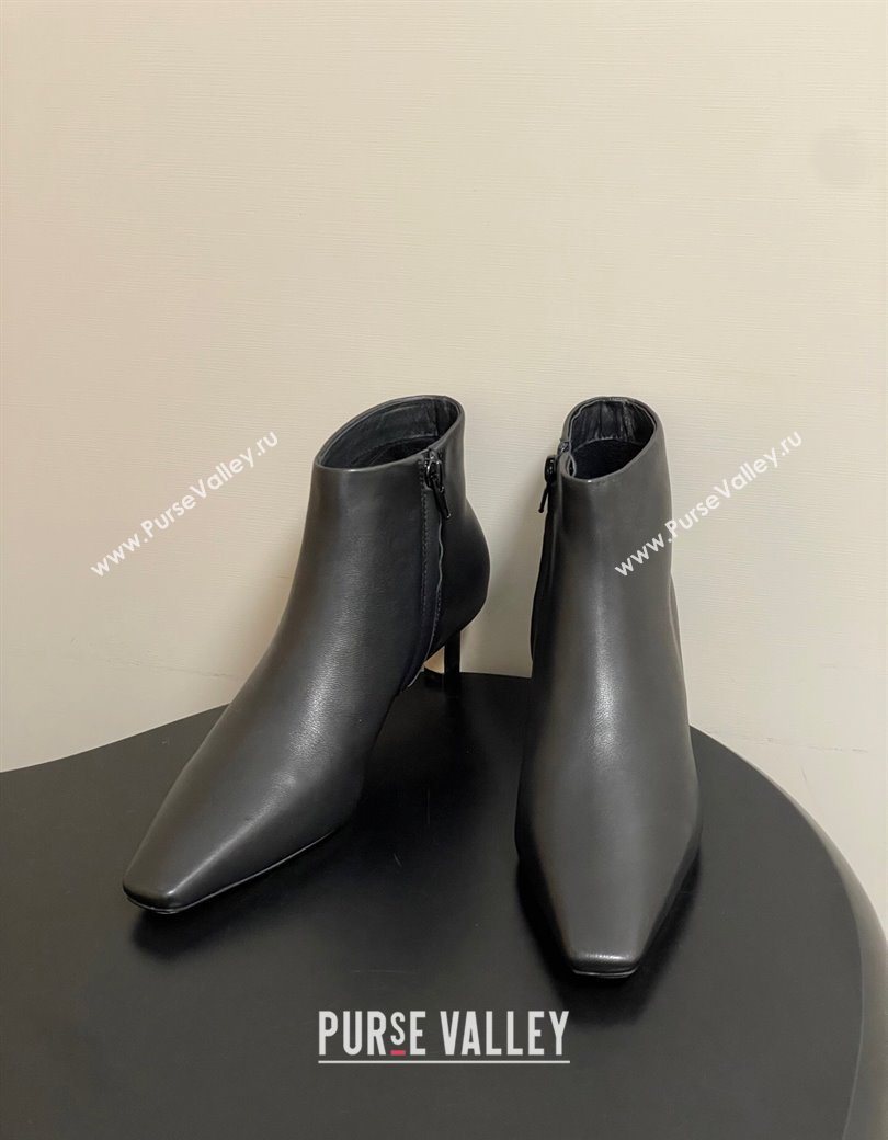 The Row Carla Leather Heel Ankle Boots 4cm Black 2025 TR120811 (MD-251208102)
