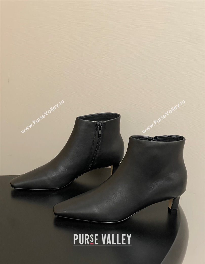The Row Carla Leather Heel Ankle Boots 4cm Black 2025 TR120811 (MD-251208102)